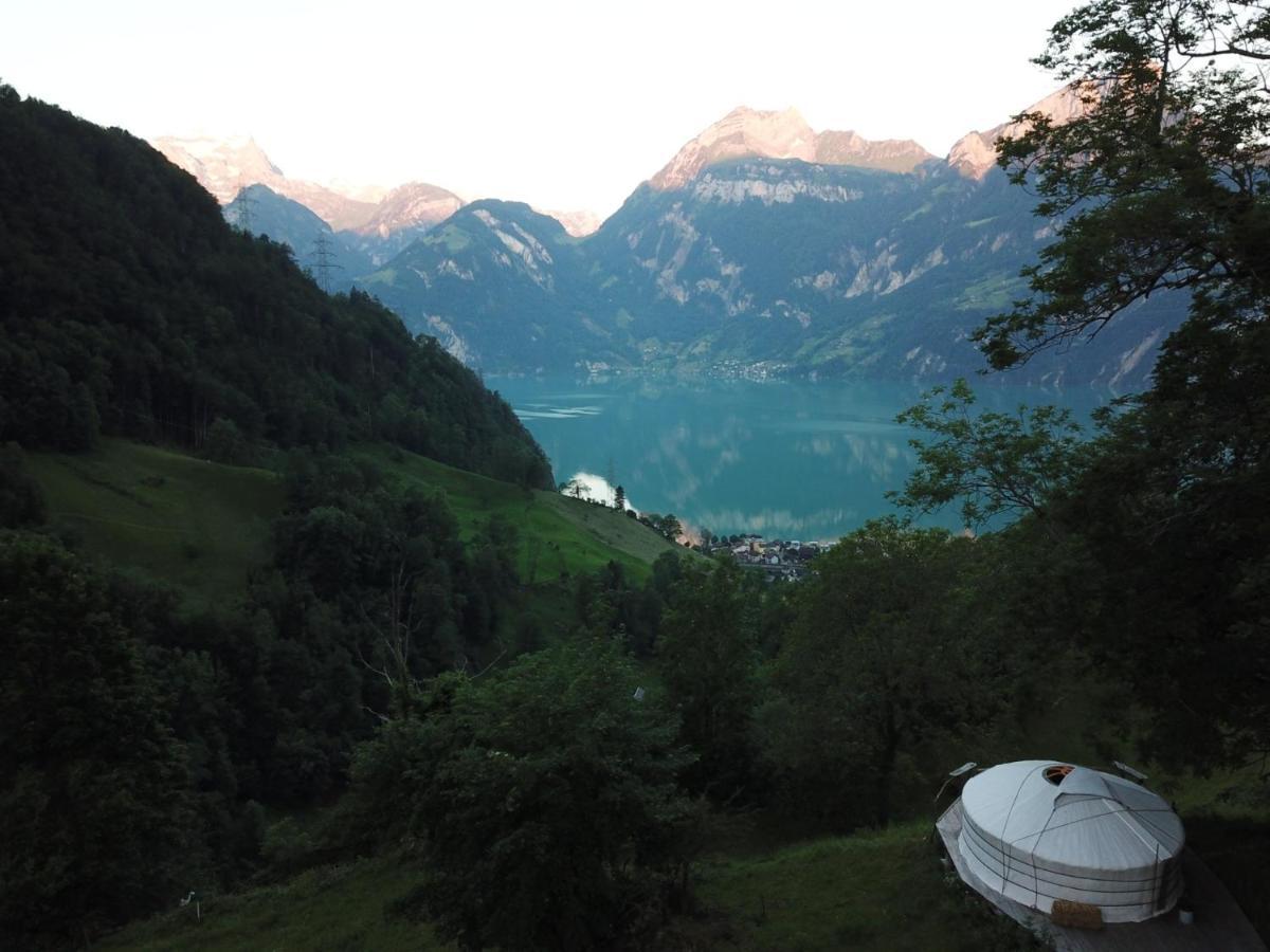 Panorama Jurte Ueber Dem Uri-See A Sisikon Buitenkant foto
