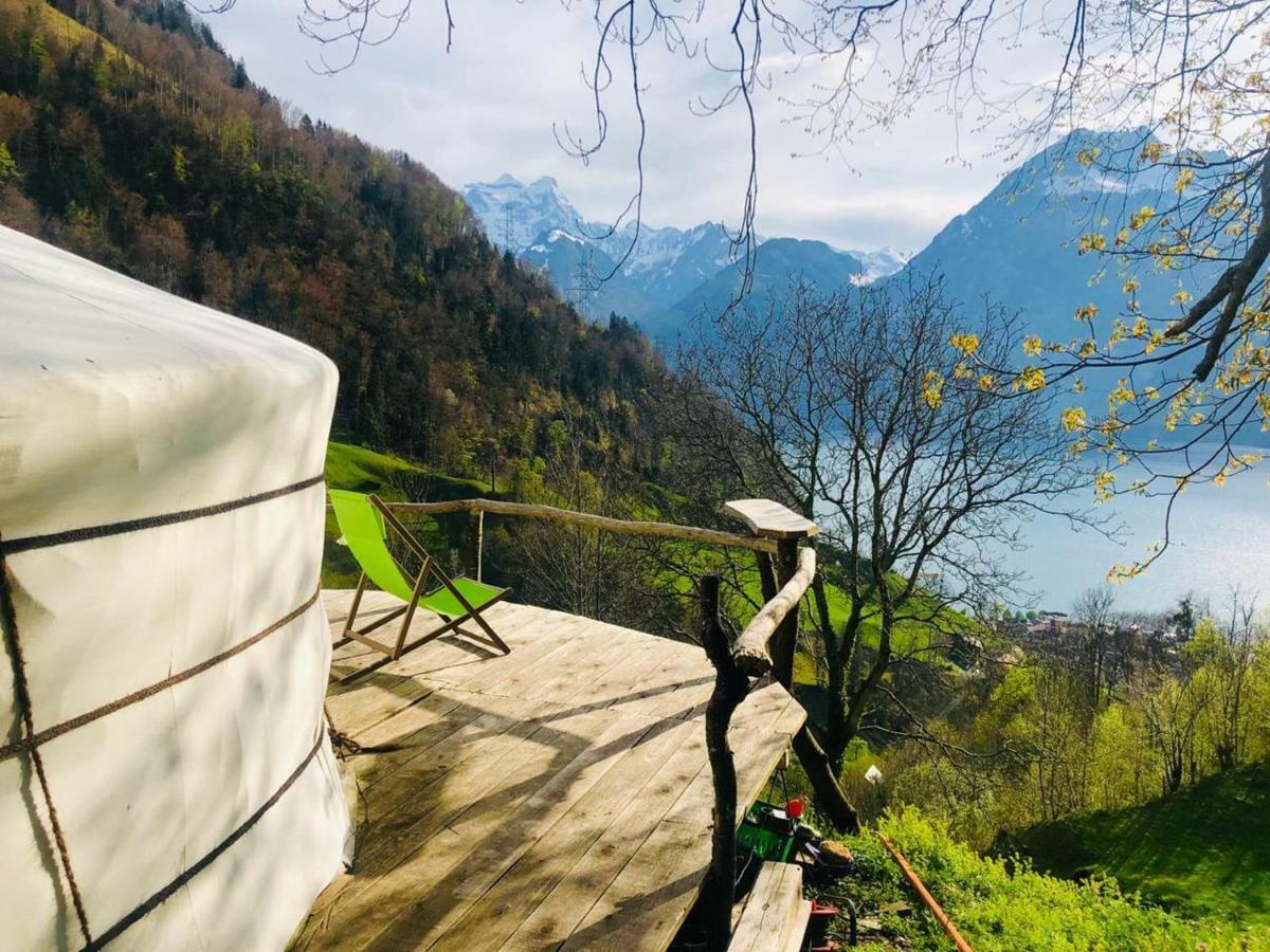 Panorama Jurte Ueber Dem Uri-See A Sisikon Buitenkant foto